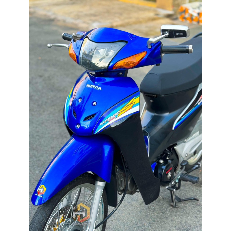 tem chế Wave S 100 bạc xanh- Tem decal 3 lớp