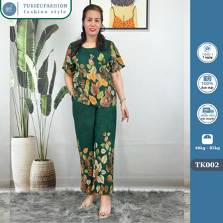 Bộ quần áo trung niên - Bộ mặc nhà trung niên nữ lụa MANGO cho người già người lớn tuổi TK002