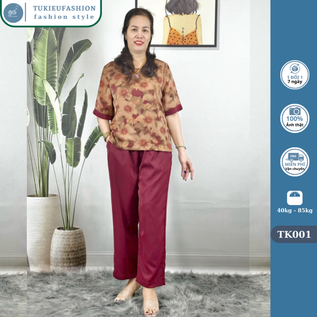Bộ Trung Niên Lụa Mango Cho Mẹ cho Bà TK001
