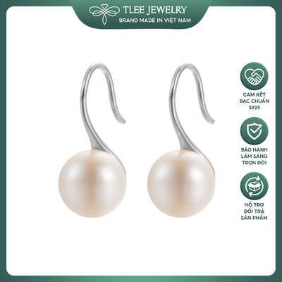 Khuyên tai bạc TLEE ngọc trai nhân tạo móc câu nữ tính TLEE JEWELRY B0128