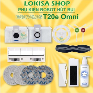  Phụ kiện robot hút bụi ecovacs deebot T20e Omni Giẻ lau lọc bụi nước lau sàn chổi chính túi rác màng lọc bụi 