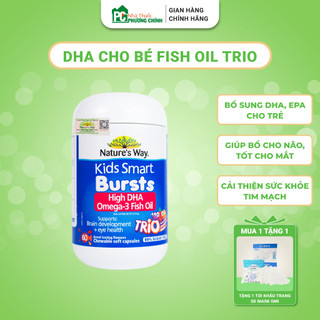 Viên Uống Dầu Cá Nature's Way Kids Bursts High DHA Omega 3 Fish Oil Trio (Chai 60 Viên)