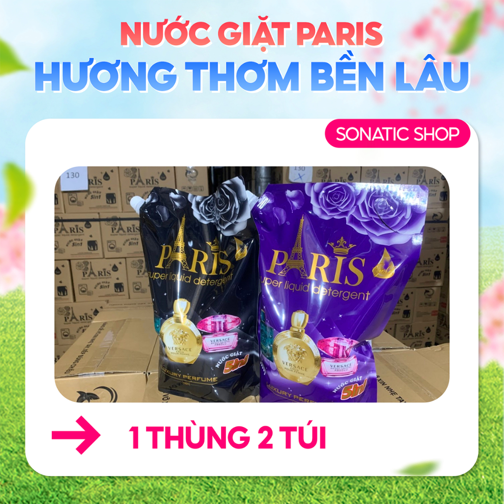 Combo 2 Túi Nước Giặt Hương Nước Hoa Pháp Nhãn Hiệu Paris 3,8 Kg