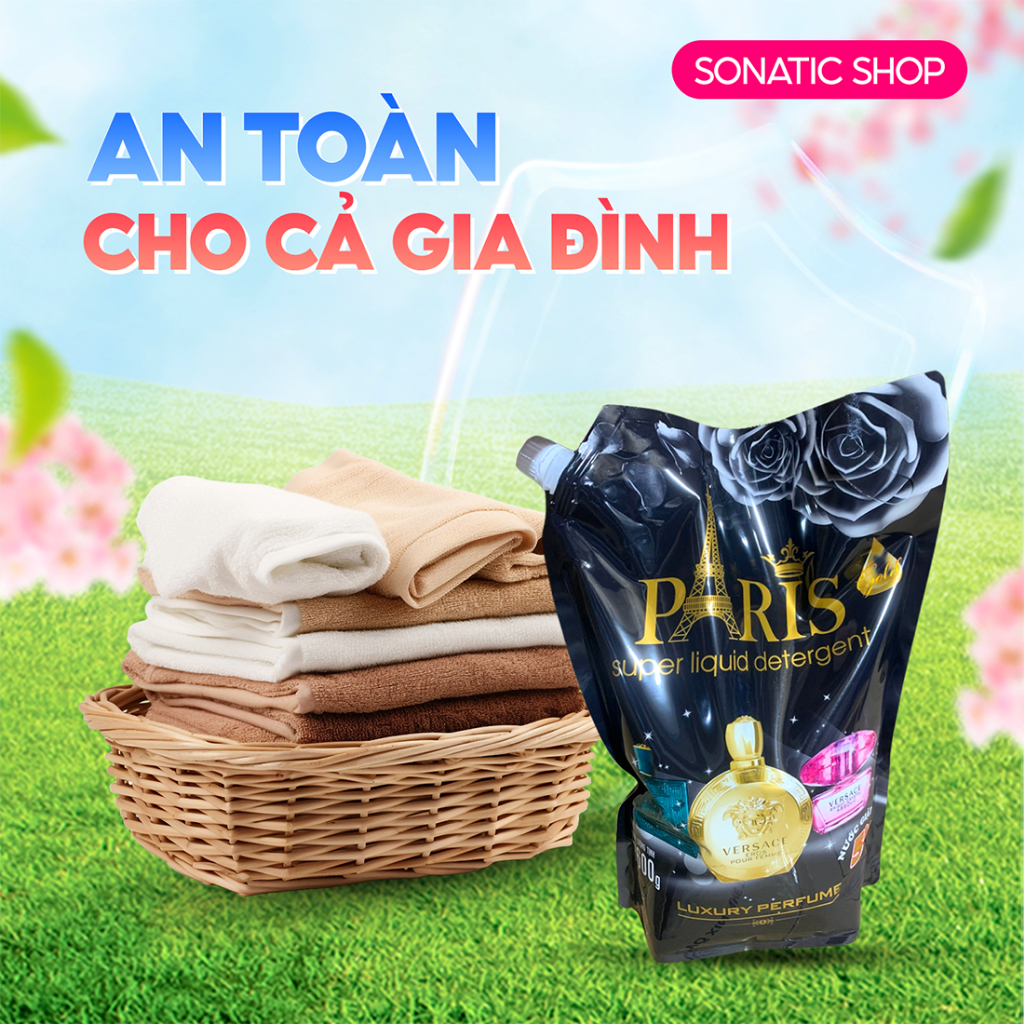 Combo 2 Túi Nước Giặt Hương Nước Hoa Pháp Nhãn Hiệu Paris 3,8 Kg