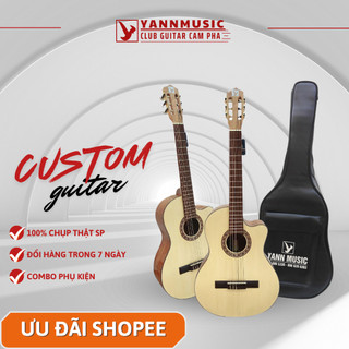GUITAR Classic Bấm Êm Custom custom cổ điển cho người mới tập tặng kèm Combo Phụ kiện