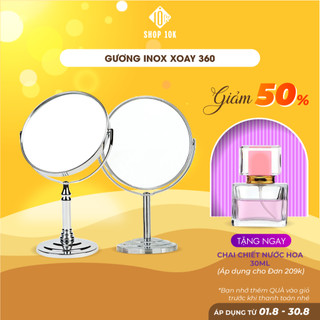 Gương để bàn trang điểm, phụ kiện cho nữ soi làm đẹp, gương xoay inox nhiều kích cỡ Shop10k