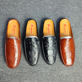 Giày Sục Da Nam Dập Vân Cá Sấu mẫu đẹp fom chuẩn đế khâu chắc chắn size 38 đến 43 ( hàng hộp )