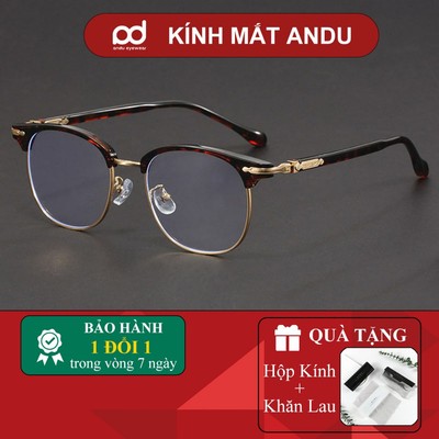 Gọng kính cận thời trang nam nữ ANDU EYEWEAR dáng browline chống tia UV chất liệu TITAN - 00AD249