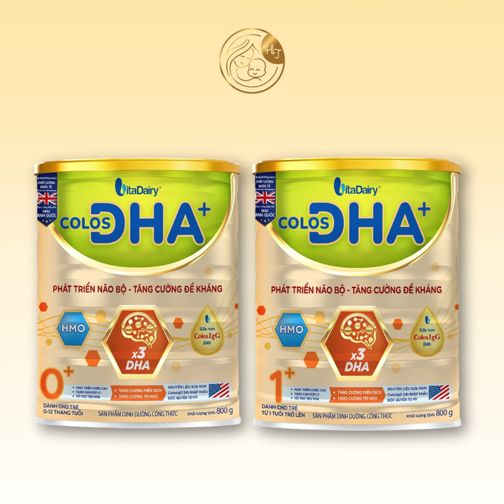 VITADAIRY [Quét mã tích điểm] Sữa Bột Colos DHA 0+, 1+ 800g [Date mới nhất]