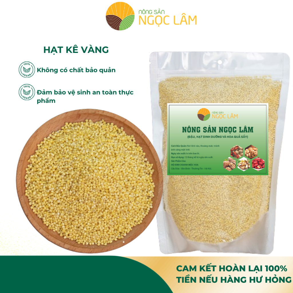 Hạt kê nếp vàng dẻo hữu cơ tách vỏ hàng loại 1 sạch, ăn dặm, nấu cháo, làm bánh, làm sữa