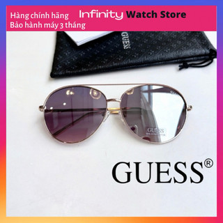 Kính mát nữ GUESS dáng phi công tone violet tráng gương nhẹ model GF0391-28U