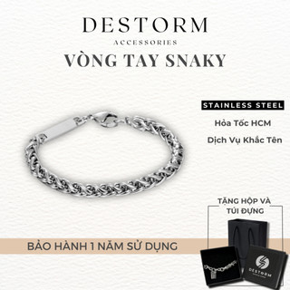 Hỏa Tốc HCM - Vòng Tay Đôi Destorm Snaky Bracelet Nam Nữ, Vòng Tay Thép Không Gỉ Khắc Tên  Có Hộp Và Túi Đựng