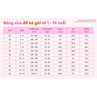 [N: ngực, E: eo, D: dài, Baby] Set đồ bộ mặc ở nhà cho bé gái (MT21-1)