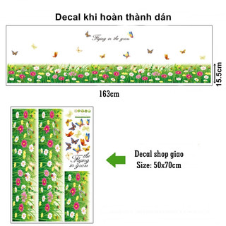 Decal cỏ hoa dán chân tường