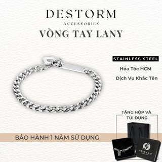 Vòng Tay Đôi Destorm Lany Bracelet Cho Nam Nữ, Vòng Tay Thép Không Gỉ Khắc Tên Theo Yêu Cầu, Có Hộp Và Túi Đựng