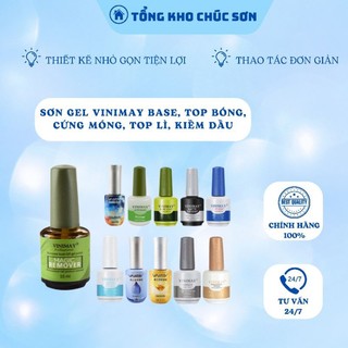 Sơn Gel Vinimay  Base, Top Bóng, Cứng Móng, Top Lì ,kiềm Dầu
