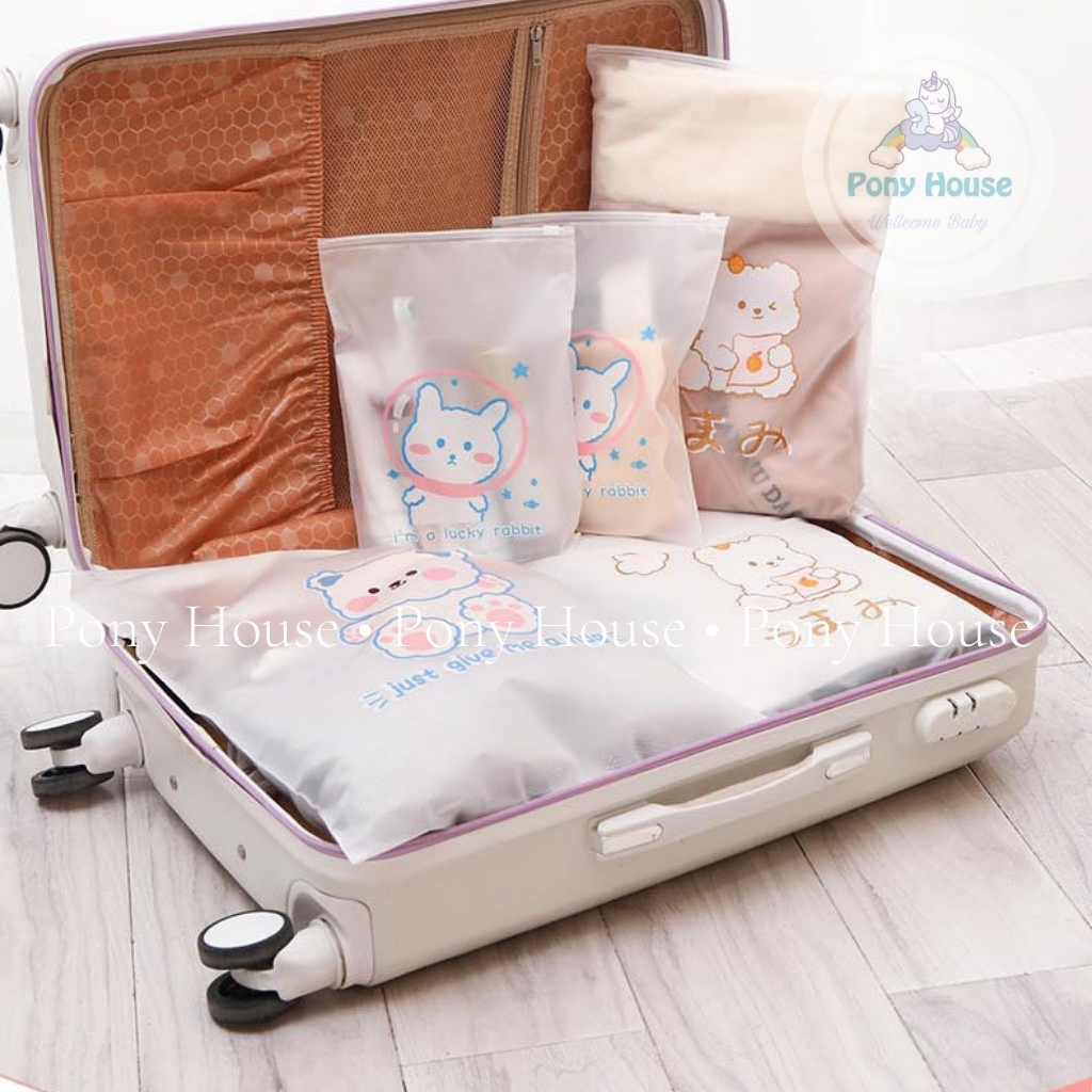 Túi Zip nhựa đựng quần áo, vật dụng du lịch, đồ đi sinh, dọn nhà ngăn nắp tiện lợi