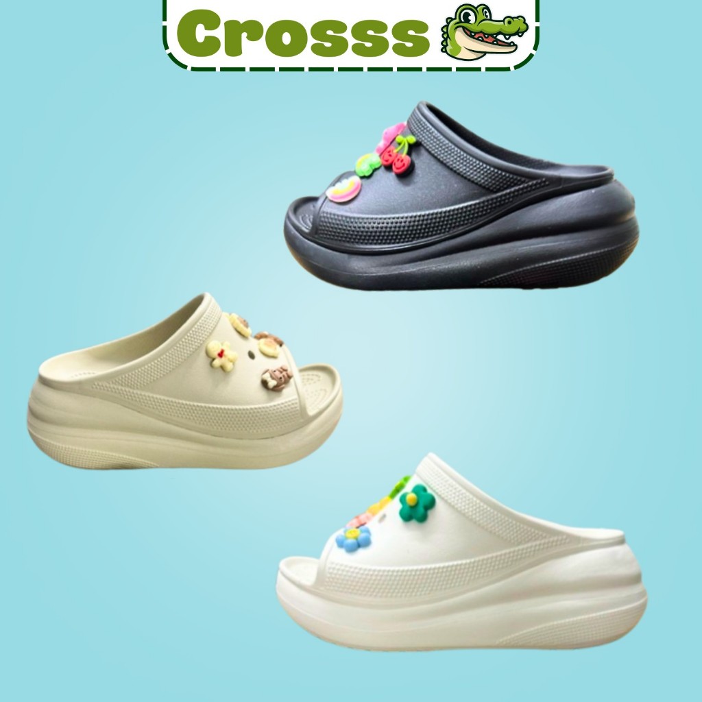 Dép Crocs Crush Classic Sandal Hở Mũi, Sandal Độn Đế Dép Cross Crush Cao 5cm Thoáng Khí [ HỞ MŨI ]