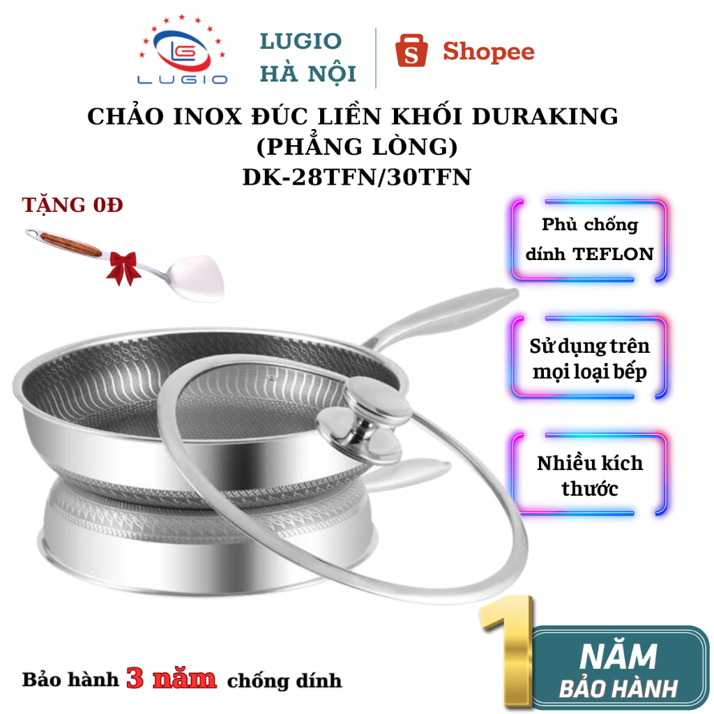  CHẢO RÁN BLACK- CUBE thương hiệu DURAKING model DK-28TFN  Size 28cm  DK- 30TFN  Size 30cm  