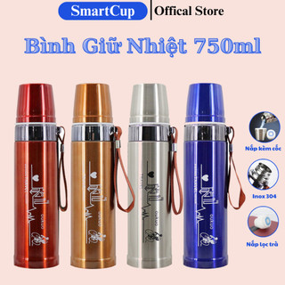 Bình giữ nhiệt 750ml nắp đa năng có thể dùng làm cốc - Bình giữ nhiệt Outside Travel inox cao cấp
