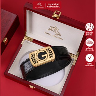 Thắt Lưng Nam Da Cá Sấu Cao Cấp Hàng Hiệu POLO MEISDO Khóa Tự Động Phù Hợp Làm Qùa Biếu Tặng Sinh Nhật PL53