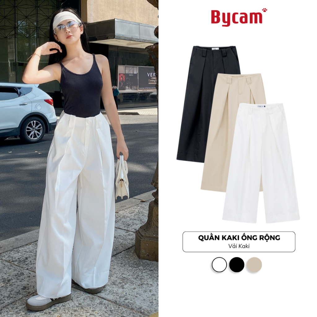 Quần Kaki Ống Rộng 𝑩𝒚𝒄𝒂𝒎𝒄𝒂𝒎 Basic Cạp Trễ Phong Cách Châu Âu QTD037 | BigBuy360 - bigbuy360.vn