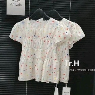 Áo chấm bi màu hàng QC