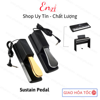 Chân đạp Pedal Sustain chất lượng dùng cho đàn Piano Điện đàn Organ Trống điện tử hai màu vàng bạc tiện lợi Enzi