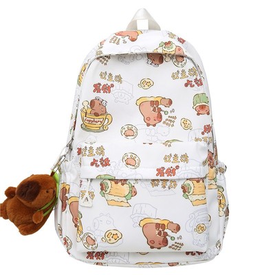 ( TẶNG KÈM GẤU BÔNG ) Balo nữ CAPYBARA thời trang phong cách Hàn Quốc dày dặn chống thấm nước - BEE GEE – BLTT9138