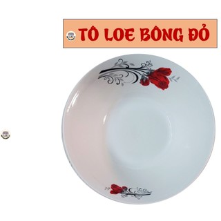TÔ LOE GỐM SỨ HỌA TIẾT HOA ĐỎ - ĐỦ SIZE ( CỠ 6,7,8)