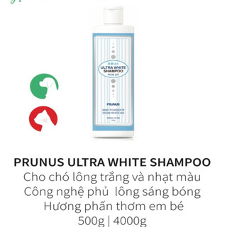 Sữa tắm siêu trắng lông chó mèo prunus ultra white 500ml