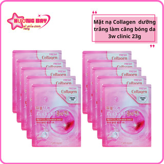 Combo 10 miếng mặt nạ collagen tăng đàn hồi làm da căng bóng  3W Clinic  Fresh Collagen Mask  Sheet 23g