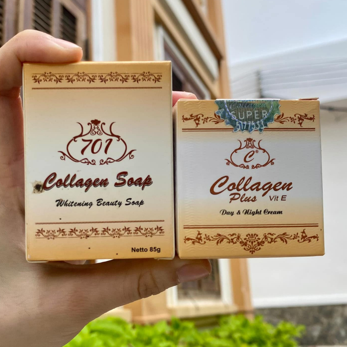 Combo Kem Collagen Soap 701 plus vit E Chính Hãng