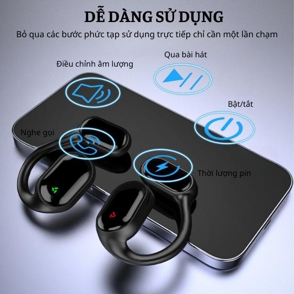 Tai nghe bluetooth thể thao XG33, không đau tai, đeo vành, vận động thoải mái