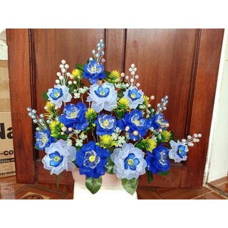 Thành phẩm thuyền hoa hồng pha lê size 35x40cm, đổi thành chậu hoa nổi