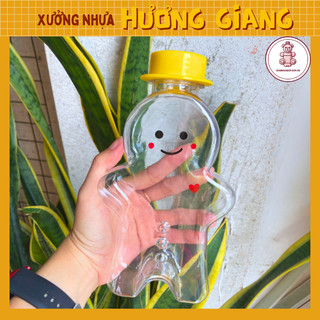 Bành (Thùng) 60 chai nhựa PET Nhân vật Cao Cấp Mẫu Hình Bánh Quy 500ML - Bình đựng trà sữa - CN020
