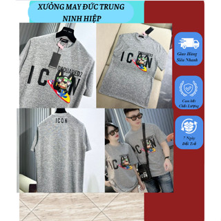 Áo D2 Bản In Trước Ngực Chữ Icon Kèm Theo Con Chó Cute Nam Nữ Đều Mặc Được