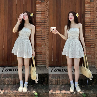 *New Sẵn* Váy quây Hoa nhí Siêu cưng, Áo kèm đệm ,Dúm chun sau, Kèm quần bảo hộ Tôn dáng AmineyShop