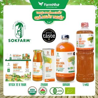 Mật Hoa Dừa Sokfarm 100% Organic chuẩn FDA Hoa Kì - Ổn Định Đường Huyết Tăng Đề Kháng Cân Bằng Điện Giải