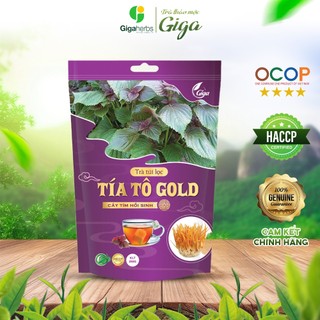 Trà túi lọc tía tô Gold Gigaherbs hỗ trợ điều trị gút, làm đẹp da - túi 250g (60 gói x 4,2gr)