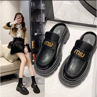 Giày nữ,Giày sục oxford miumiu, giày moca, loafer đế cao 5cm