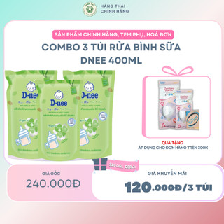 Combo 3 túi rửa bình sữa Dnee 400ml
