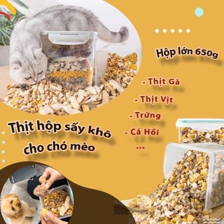 Thịt sấy khô/ Thức ăn sấy khô cho Chó Mèo hộp 650gr hiệu Lishii