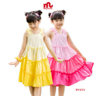 Váy bé gái 2 dây 3 tầng RIOMIO size 16-33kg chất thô Hàn mềm mát tặng dây buộc tóc scrunchies- RV655