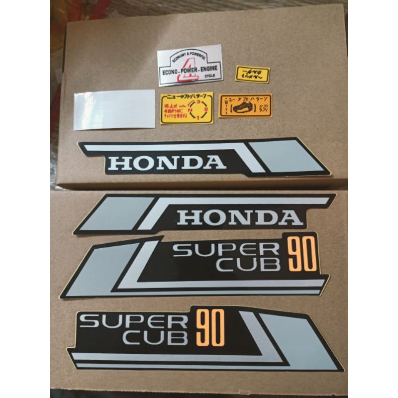 Bộ tem cub 86 màu xám dán xe 90cc tem 3 lớp cao cấp