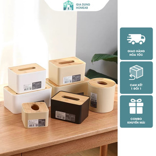  Hộp Đựng Giấy Ăn Bằng Nhưa Kèm Mặt Tre Thiết Kế Đơn Giản Nhiều Kích Cỡ Hộp Khăn Giấy 8840,8841,8842,8740 