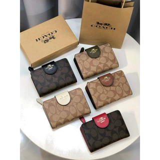 VÍ ngắn nắp GÀI Medium Corner Zip Wallet With Mini Vintage