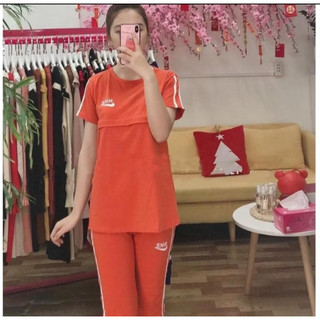 THANH LÝ Bộ đồ bầu chất cotton mềm mát cho mẹ bầu mặc nhà và sau sinh BB813