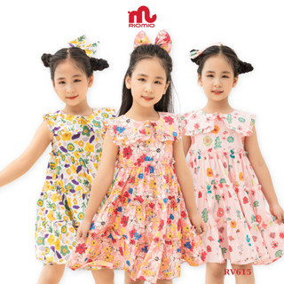 Váy bé gái mùa hè RIOMIO sát nách dáng xòe hoa nhí tặng kèm nơ buộc tóc cho bé 3 - 9 tuổi RV615