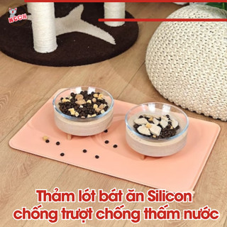 Thảm Lót Chén Ăn Chó Mèo Silicon Chống Xê Dịch Dễ Vệ Sinh Loại 1 Dày Đẹp - Thảm Lót Bát Đựng Thức Ăn Cho Thú Cưng